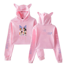 Load image into Gallery viewer, 2021 Amazon multi-color BTS hooded short print hoodie woman 2238