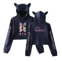 Load image into Gallery viewer, 2021 Amazon multi-color BTS hooded short print hoodie woman 2238