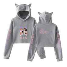 Load image into Gallery viewer, 2021 Amazon multi-color BTS hooded short print hoodie woman 2238