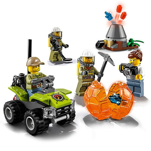 Bela 10637 City Series Volcano Starter Set Explore the Volcano Building Block 107pcs Bricks Toys Gift For The Children 60120