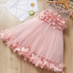 Casual Girls Dresses New Summer Kids Clothes Fashion Cartoon Cute Girl Ball Gown Dress Round Neck Cat Printed Princess Dress