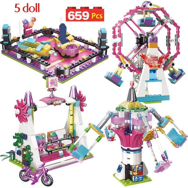 Gạch Tương Thích Legoingly Bạn Bè Công Viên Giải Trí Khối Tàu Lượn Hình Đồ Chơi Mô Hình Hobbie Trẻ Em Bé Gái