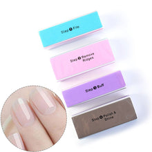 Load image into Gallery viewer, 4 Ways Buffer Buffing Sanding Files Mini Acrylic Pedicure Manicure Polish Nail Buffer Buffing Block Nail File Tools