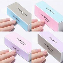 Load image into Gallery viewer, 4 Ways Buffer Buffing Sanding Files Mini Acrylic Pedicure Manicure Polish Nail Buffer Buffing Block Nail File Tools