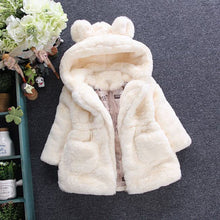 Load image into Gallery viewer, Menoea Girls Coats Fashion Winter Warm Thickening Kids Outwear Cute Ear Hooded Coat Girls Costume Solid Children Clothing