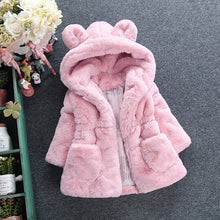 Load image into Gallery viewer, Menoea Girls Coats Fashion Winter Warm Thickening Kids Outwear Cute Ear Hooded Coat Girls Costume Solid Children Clothing