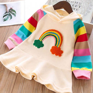 Menoea Girls Coats Fashion Winter Warm Thickening Kids Outwear Cute Ear Hooded Coat Girls Costume Solid Children Clothing