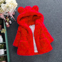 Load image into Gallery viewer, Menoea Girls Coats Fashion Winter Warm Thickening Kids Outwear Cute Ear Hooded Coat Girls Costume Solid Children Clothing