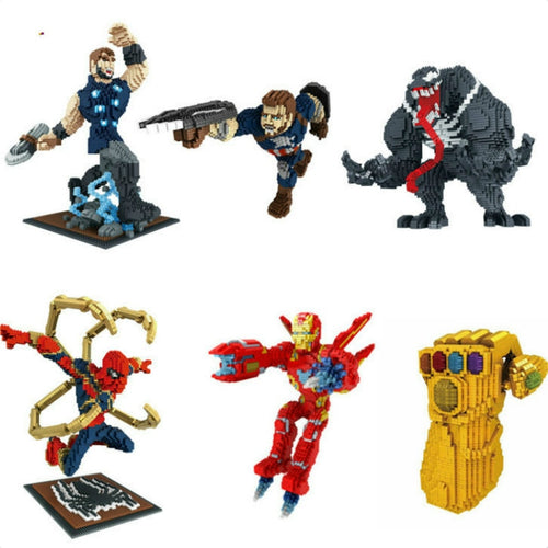PZX 8831 Thanos Venom Iron Man Super Hero Model Cartoon Diamond Mini Building Block Blocks education create Toys Christmas gift
